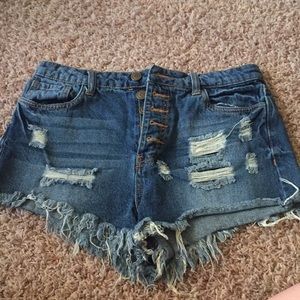 Forever 21 ripped jean shorts
